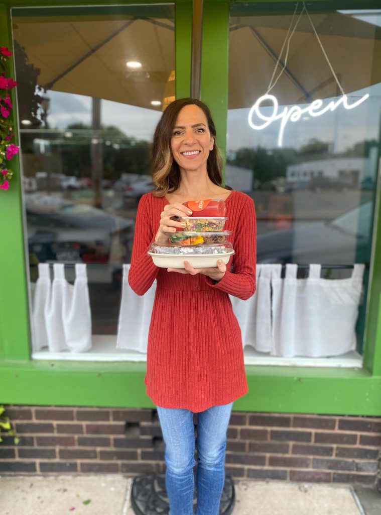 Desiree in front of the Market